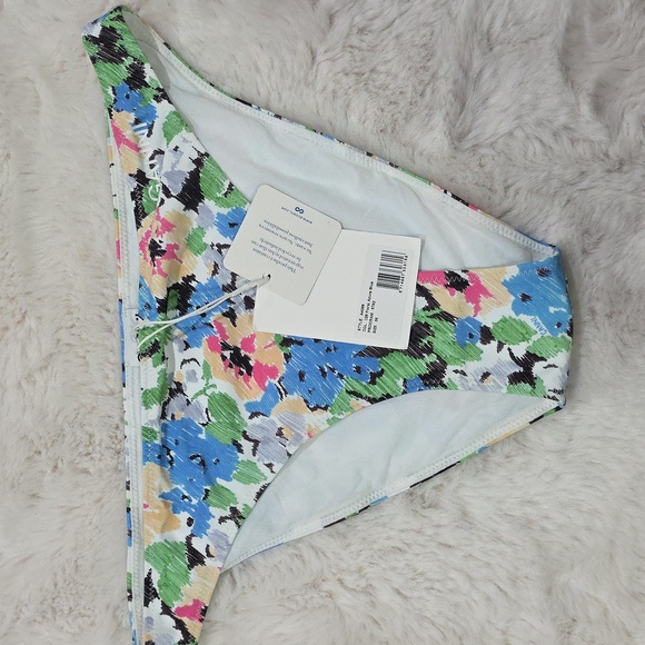 NWT Ganni Floral Pattern Stretched Bikini Swim Bottoms S - Picture 1 of 4